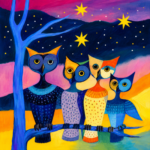 Rosina Wachtmeister Kunstdruck Bild Eulen 50x60cm