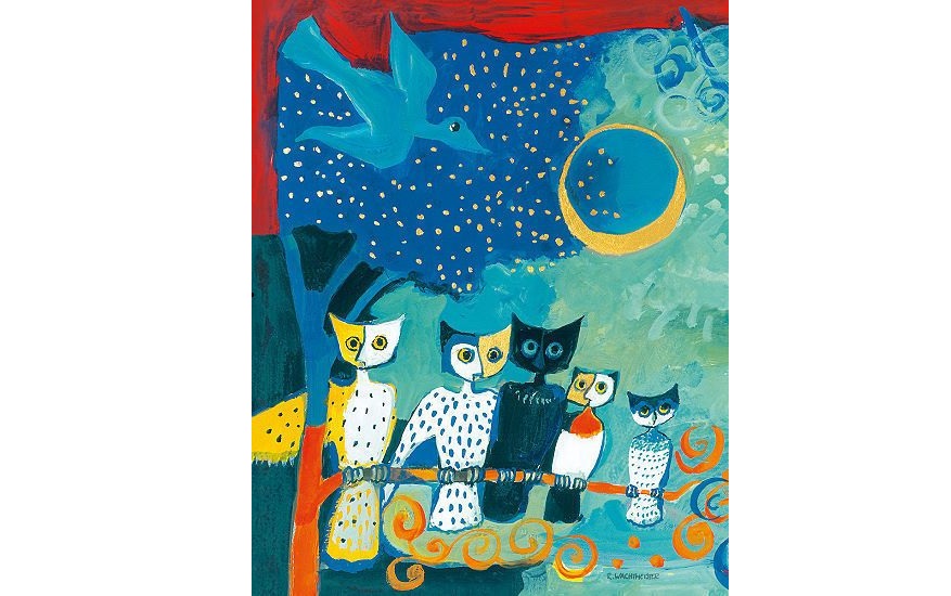 eulen Rosina Wachtmeister Kunstdruck Bild Eulen 50x60cm – Bild 1