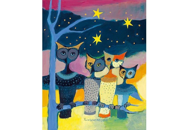 Rosina Wachtmeister Kunstdruck Bild Eulen 50x60cm