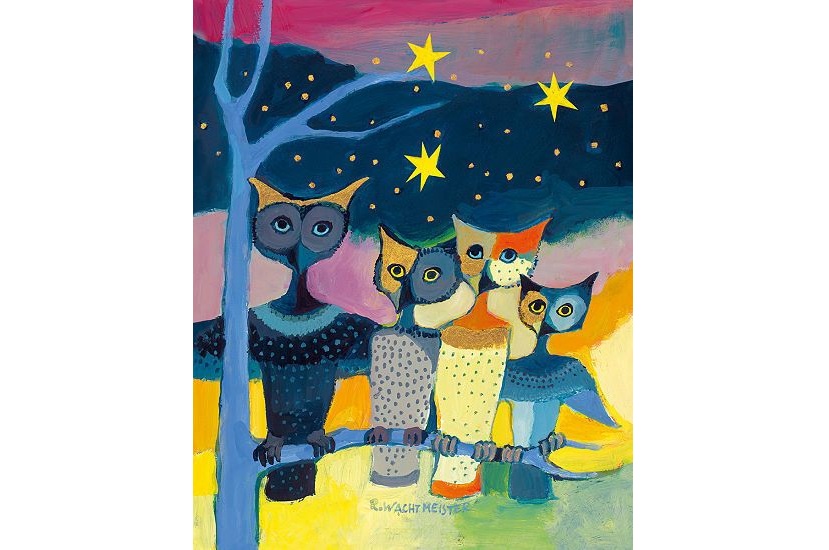 eulen1 Rosina Wachtmeister Kunstdruck Bild Eulen 50x60cm – Bild 1