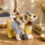 Porzellankatzenpaar Mini "Luca e Sofia"