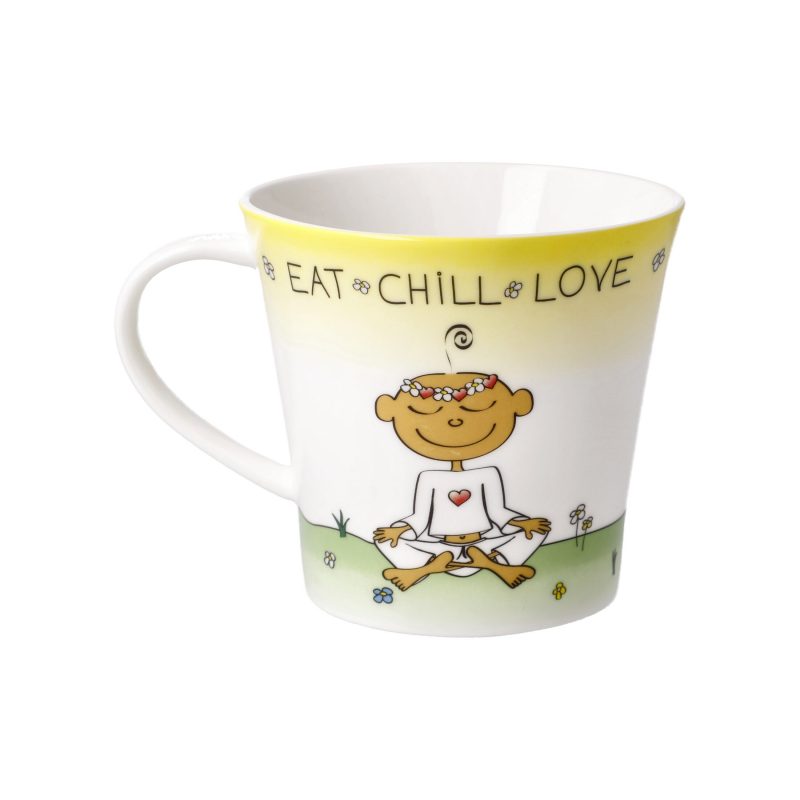 Coffee-/Tea Mug Der kleine Yogi "Eat Chill Love" – Bild 4