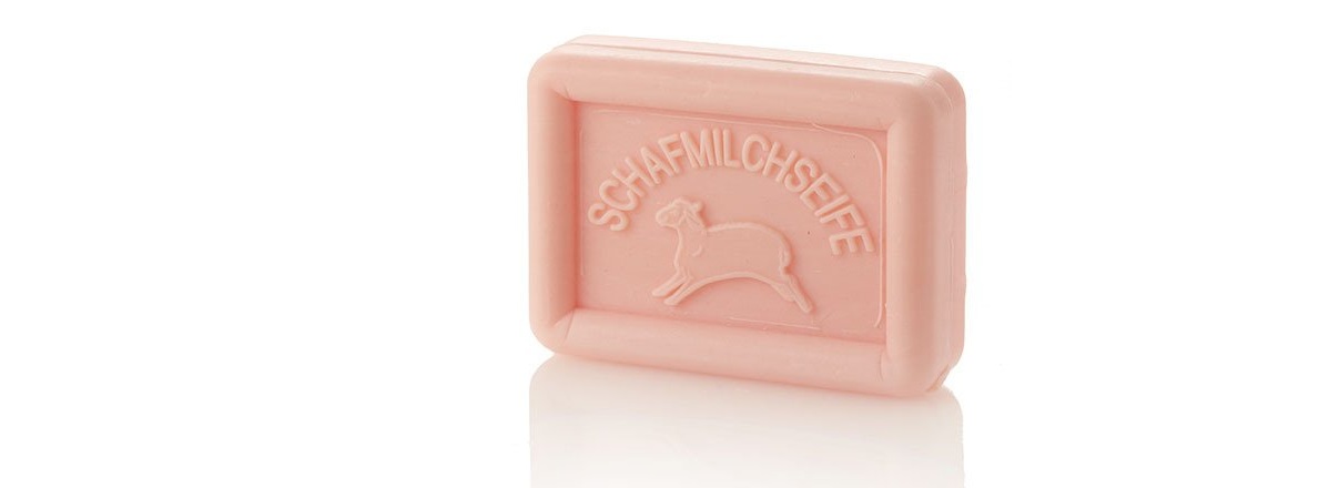 Schafmilchseife Rose Ovis-Schafmilch Seife Eckig-Rose 8,5 x 6 cm 100g – Bild 1