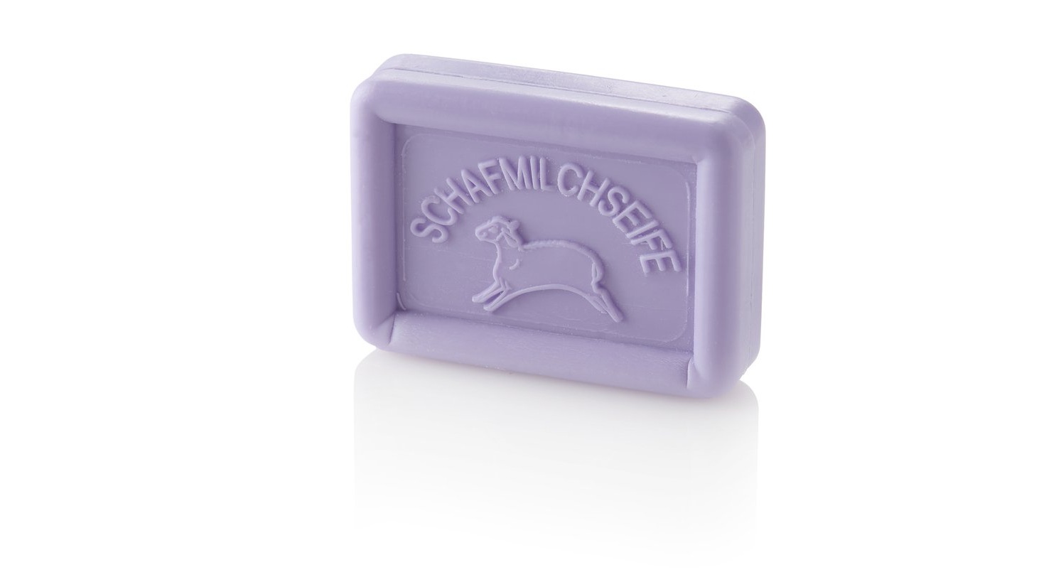 Schafsmilch Lavendel Ovis-Schafmilch-Seife Eckig Lavendel 8,5 x 6 cm 100g – Bild 1