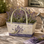 Lavendel-Pflanzgefäß – Gartendekoration aus Metall