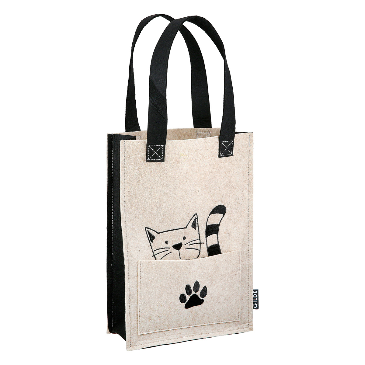 55909_f1 Geschenktasche "Katzenbande" Beige – Bild 1