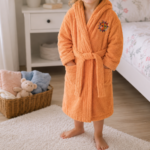 Rosina Wachtmeister Bademantel für Kinder aus 100 % Baumwolle Größe 128 Orange