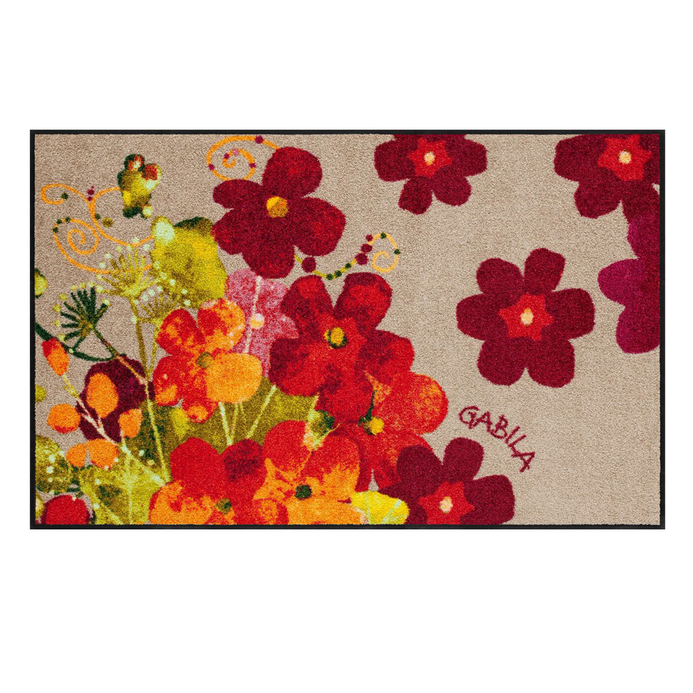 Fußmatte Design “Maggio” beige /rot 75x190cm – Rosina Wachtmeister
